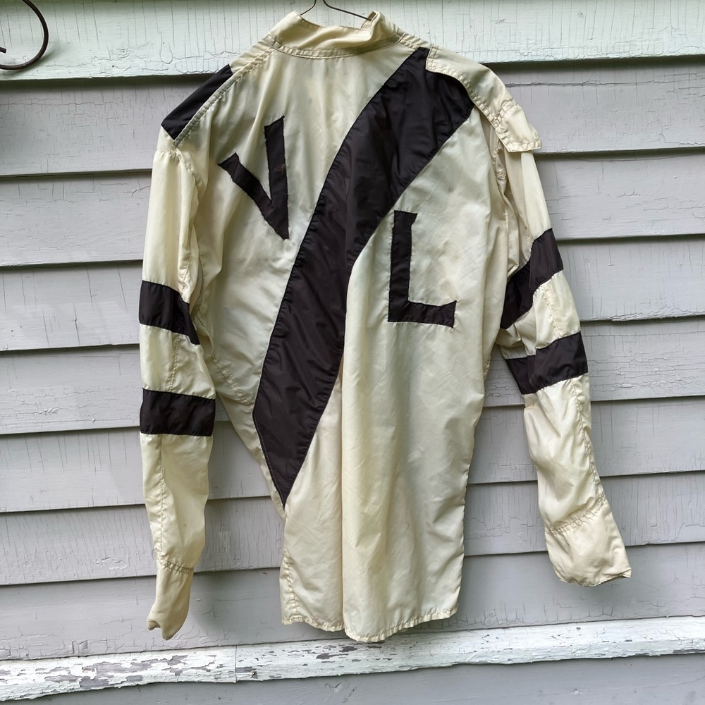 Vintage Cream and Black Long Sleeve Shirt